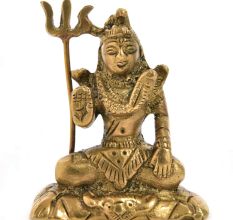 Rustic Brass Lord Shiva Meditation Statue