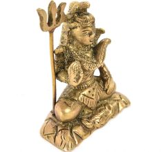 Rustic Brass Lord Shiva Meditation Statue