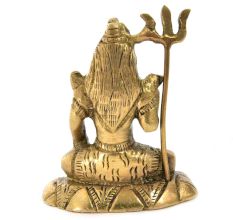 Rustic Brass Lord Shiva Meditation Statue