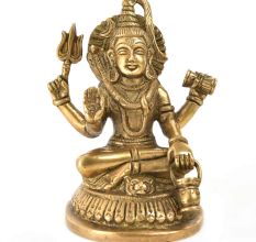 Brass Neelkanth Shiva Siting with Kamandal Trishul Statue