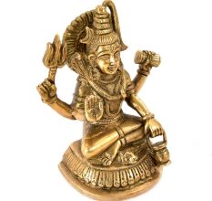 Brass Neelkanth Shiva Siting with Kamandal Trishul Statue