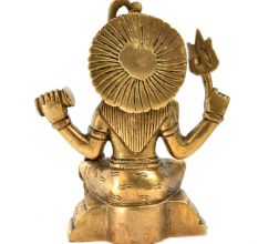 Brass Neelkanth Shiva Siting with Kamandal Trishul Statue