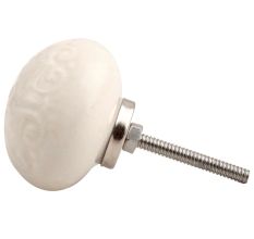 Cream Ceramic Floral Cabinet Knob Online