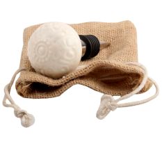 Cream Ceramic Floral Wine Stopper