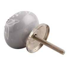 Dark Grey Floral Ceramic Cabinet Knob Online