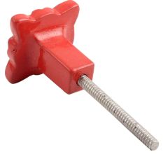 Red Four Leaf Metal Knobs