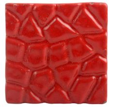 Red Hammered Square Metal Knobs 
