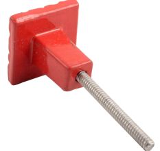 Red Hammered Square Metal Knobs 