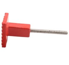 Red Square Border Metal Knobs