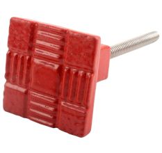 Red Square Metal Knobs