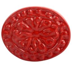 Red Oval Flower Metal Knobs 