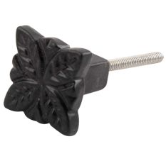 Black Four Leaf Metal Knobs