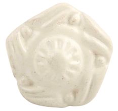 Cream Flower Metal Knobs