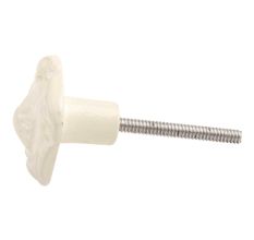 Cream Flower Metal Knobs
