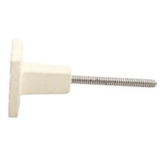 Cream Hammered Square Metal Knobs