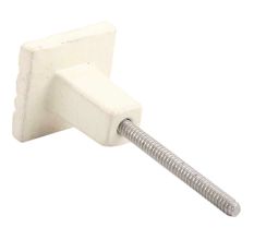 Cream Hammered Square Metal Knobs