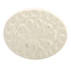 Cream Oval Flower Metal Knobs