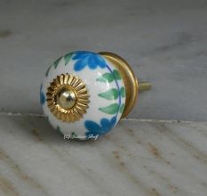 Blue Flower Knob
