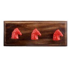 Red Horse Metal Wooden Hooks