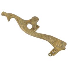 Golden Brass Peacock Carved Door Handle