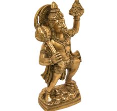 Brass Hanuman Statue Holding Dronagiri Mountain
