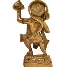 Brass Hanuman Statue Holding Dronagiri Mountain