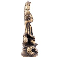 Buddha in Meditation with Protective Naga Snake Statue
