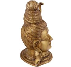 Brass Indian Lord Gangadhara Shiva Head 13.38 inches