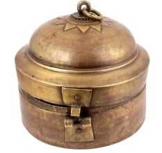 Brass Chapati Box with Handle & Latch 11 inches