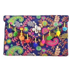Navy Blue Tribal Ethnic Gypsy Clutch Shoulder Bag
