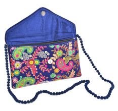 Navy Blue Tribal Ethnic Gypsy Clutch Shoulder Bag