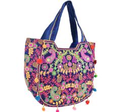 Navy Blue Gypsy  Hippie Banjara Shoulder Bag