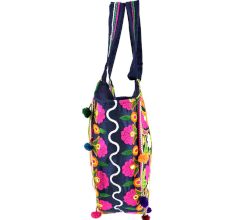 Dark Blue Ethnic Ladie Purse Thread Work Bag