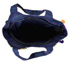 Dark Blue Ethnic Ladie Purse Thread Work Bag