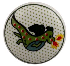 Sea Green Dragon Ceramic Flat Dresser Knob Online
