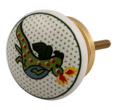 Sea Green Dragon Ceramic Flat Dresser Knob Online