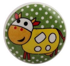 Yellow Cow Ceramic Flat Cabinet Knob Online