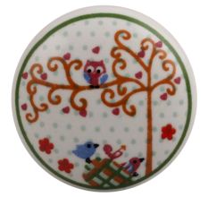Multicolor Birds Ceramic Flat Drawer Knob Online