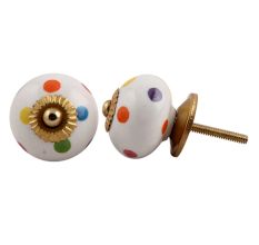 Mixed Dotted Ceramic Cabinet Knob