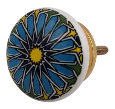 Turquoise Ceramic Flat Cabinet Knob Online