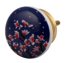 Pink Flower Ceramic Flat Dresser Knob Online