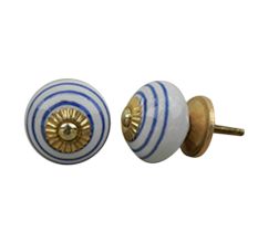 White Navy Blue Knob