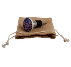 Pink Flower Ceramic Flat Wine Stopper