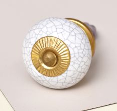 White Crackle Ceramic Cabinet Knob Online