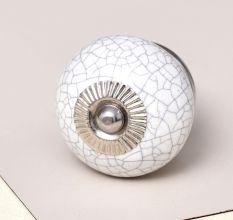White Crackle Ceramic Cabinet Knob Online