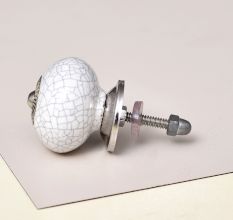 White Crackle Ceramic Cabinet Knob Online