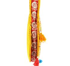 Yellow Hand Embroidered Sling Bag Round Shape