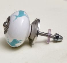 Sea Green Standing Rein Deer Pattern Ceramic Dresser Knob Online