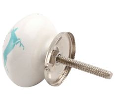 Sea Green Running Rein Deer Pattern Ceramic Drawer Knob Online