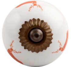 Dark Orange Standing Rein Deer Pattern Ceramic Cabinet Knob Online